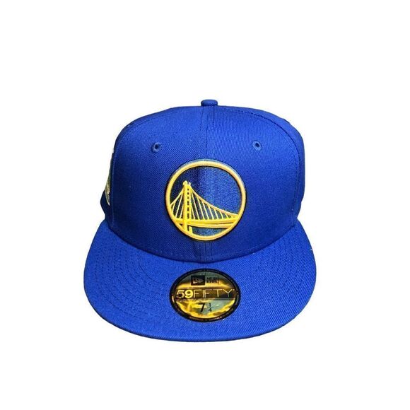 New Era Golden State Warriors Pop Citrus 59FIFTY Fitted Cap Hat Size 7 1/4 - Picture 1 of 5